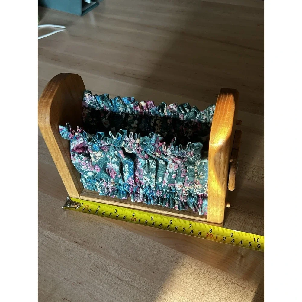 Vintage Wooden Napkin Holder, Cottage Core, Floral, Heart